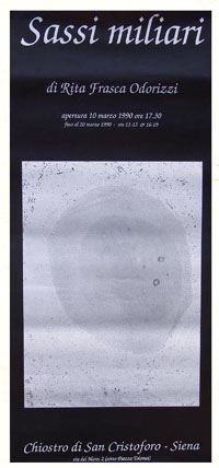 locandina mostra sassi miliari 1990 rita frasca odorizzi