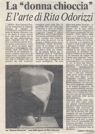 gilberto madioni recensione rita frasca odorizzi 1990